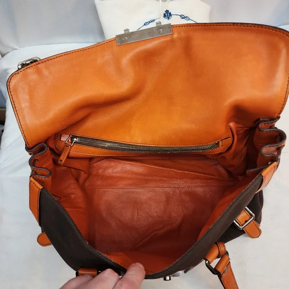 Prada Authentic Vintage Canvas & Leather Bowling Bag Purse Made in Italy!  🇮🇹 - Picture 7 of 15